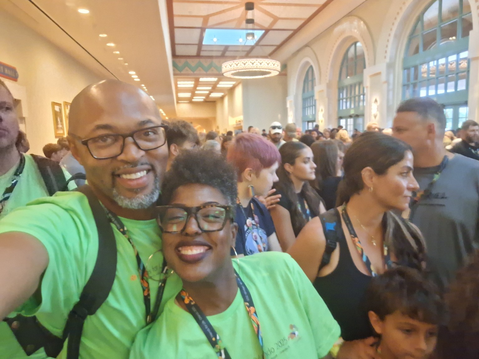 Wendell and Tiffany smiling together at a convention